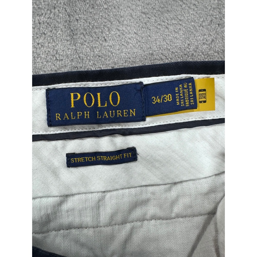 Polo Ralph Lauren Mens Stretch Straight Fit Chino Pants Navy Blue 34x30 - Picture 5 of 9